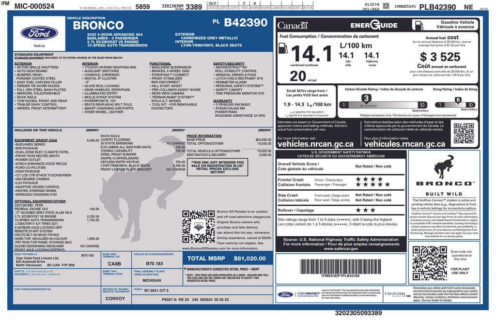 2023 Ford Bronco Badlands