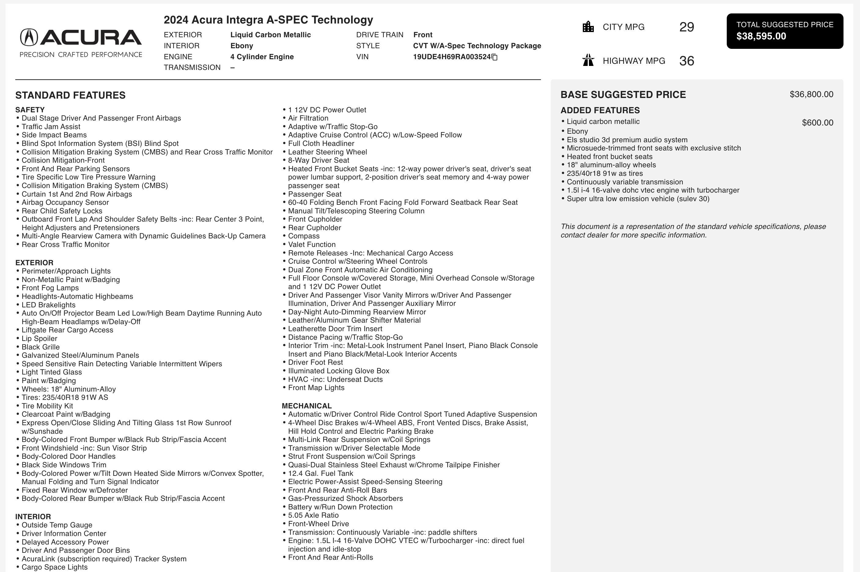 2024 Acura Integra A-Spec