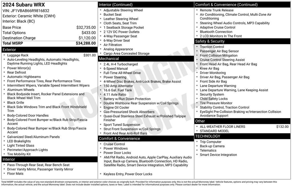 2024 Subaru WRX