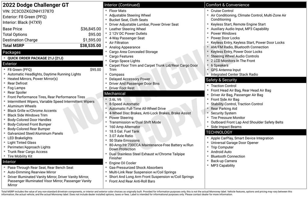 2022 Dodge Challenger GT