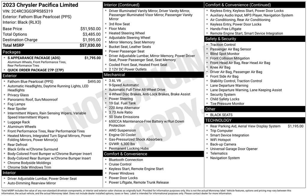 2023 Chrysler Pacifica Limited
