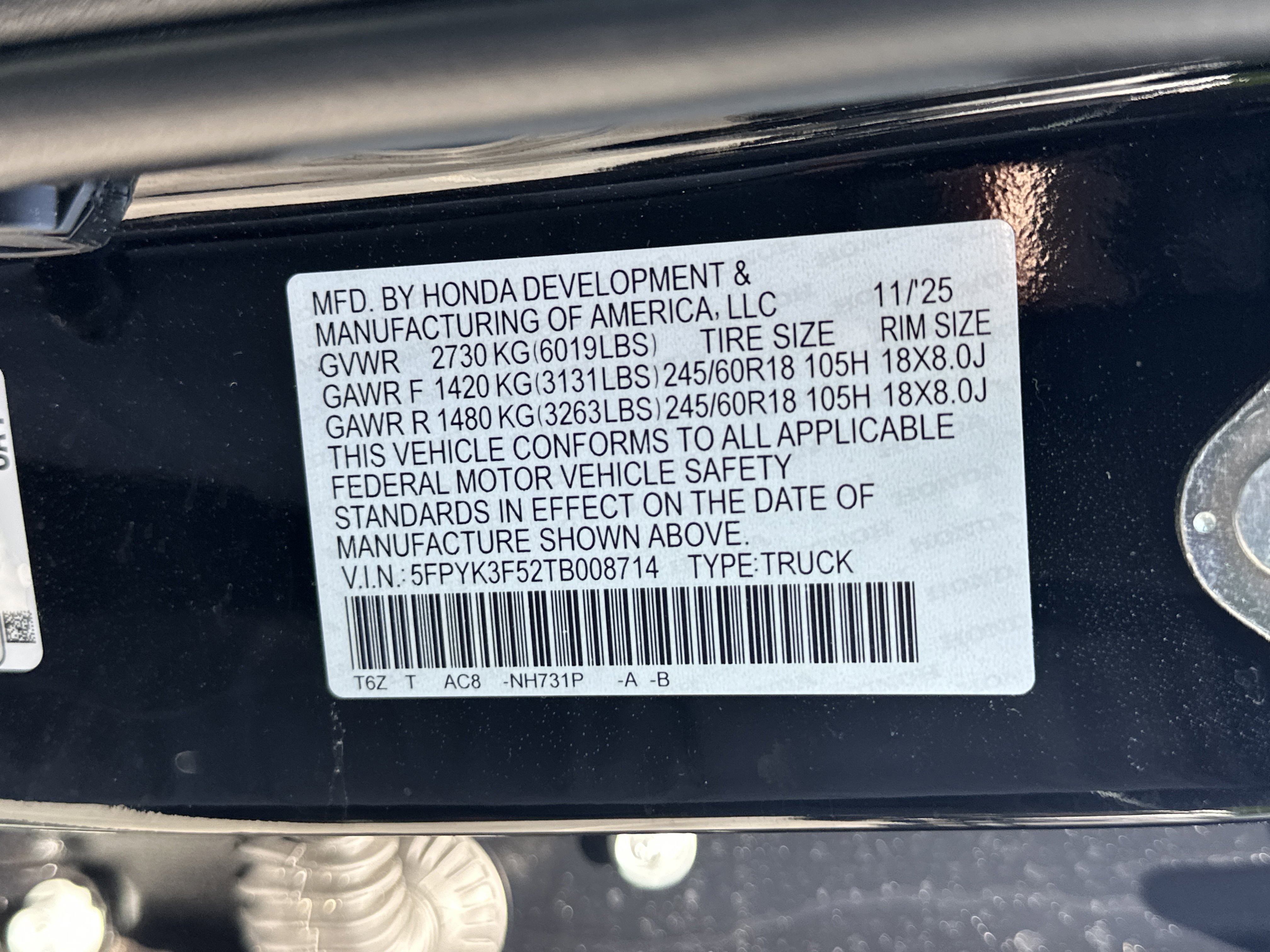 2026 Honda Ridgeline RTL