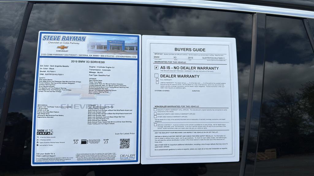 2019 BMW X3 sDrive30i