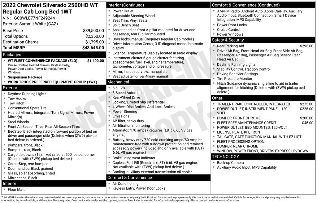 2022 Chevrolet Silverado 2500 W/T