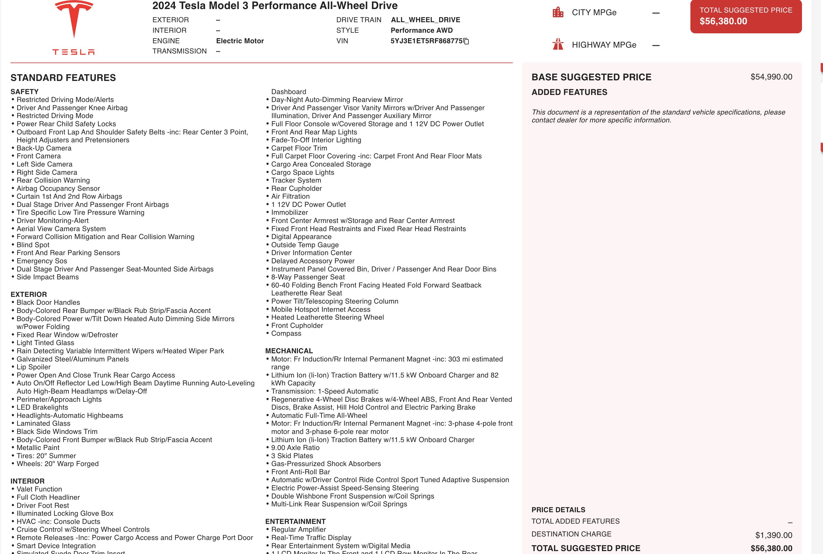 2024 Tesla Model 3 Performance