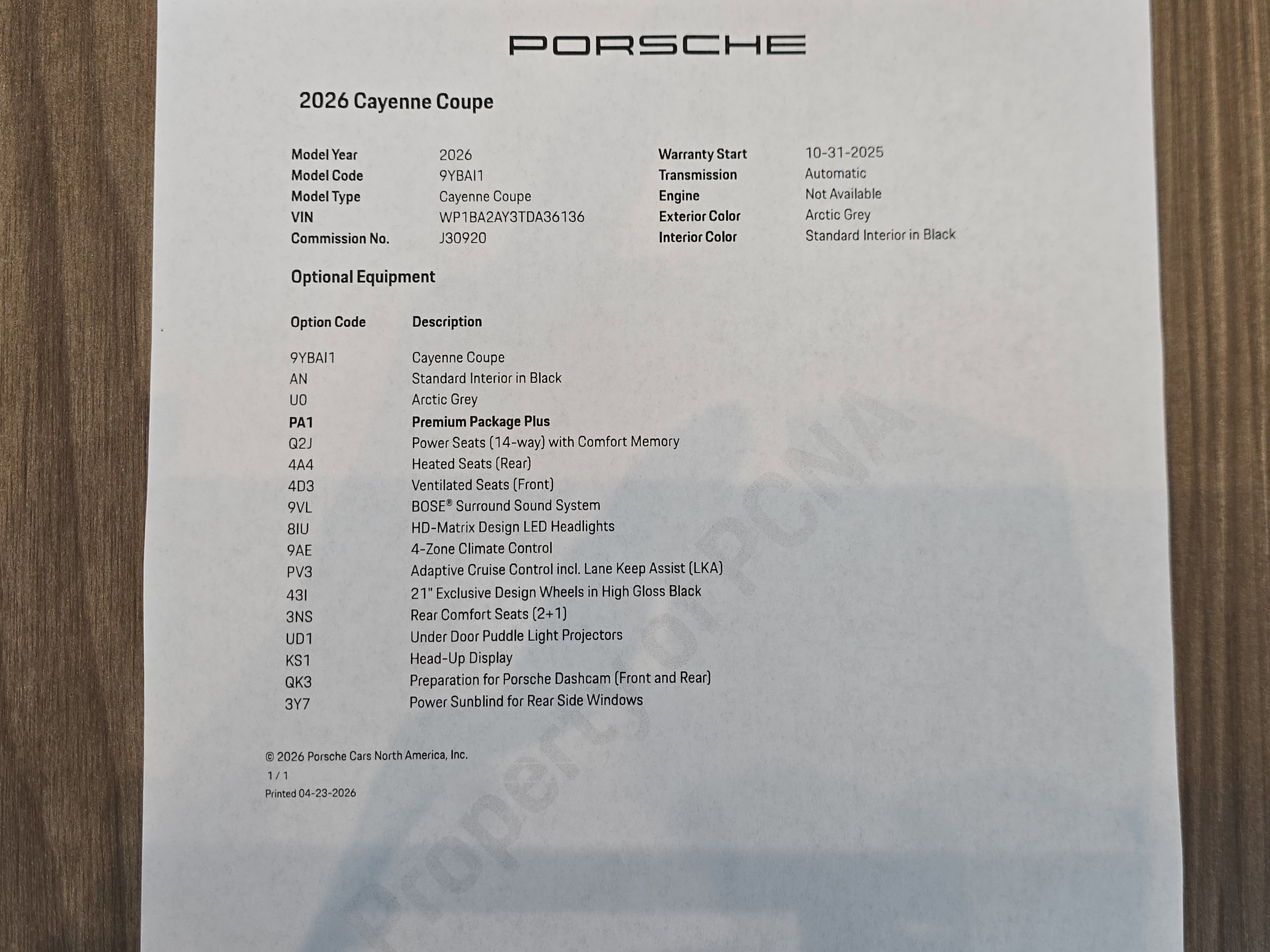 2026 Porsche Cayenne Coupe