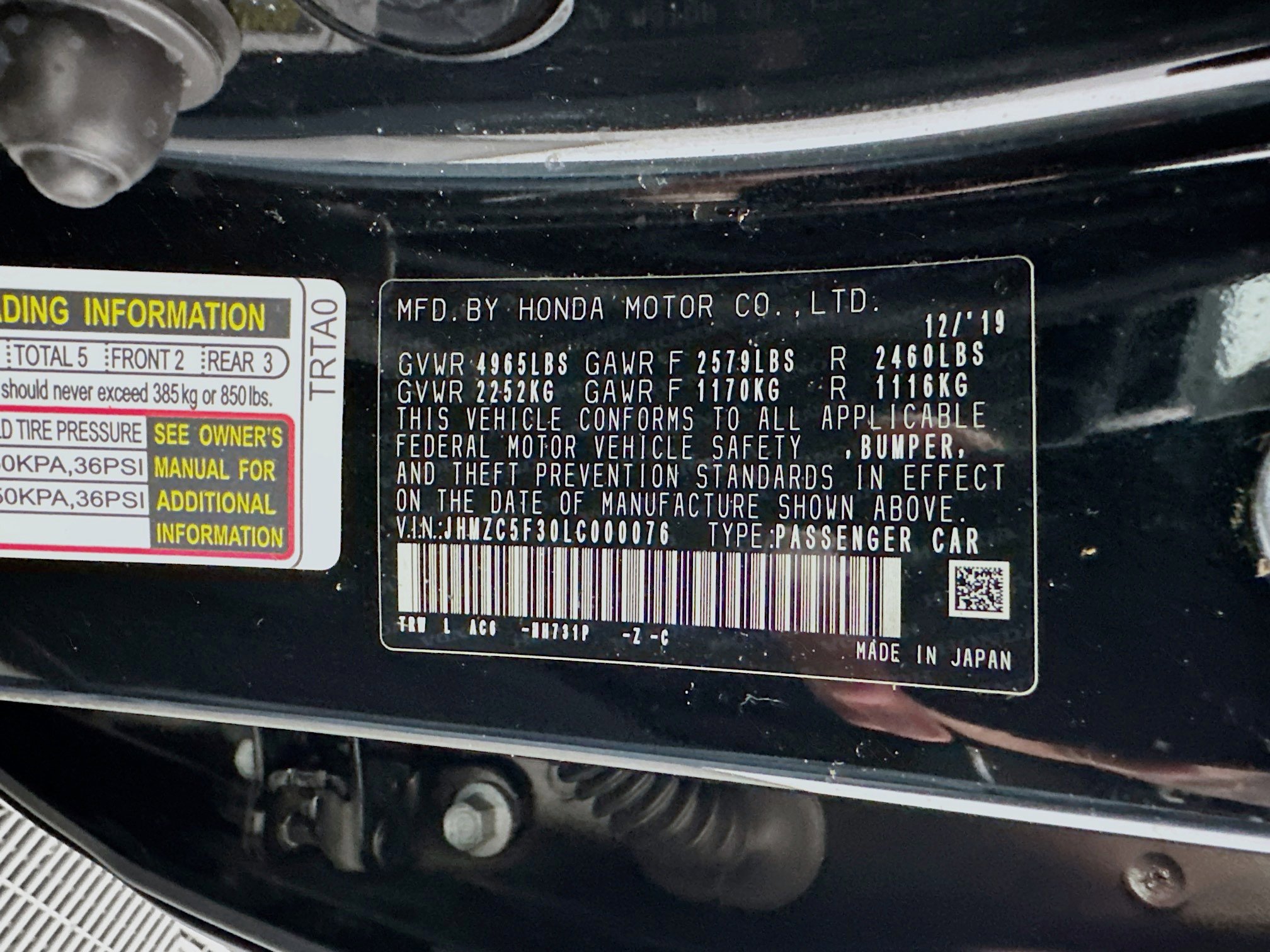 2020 Honda Clarity Touring