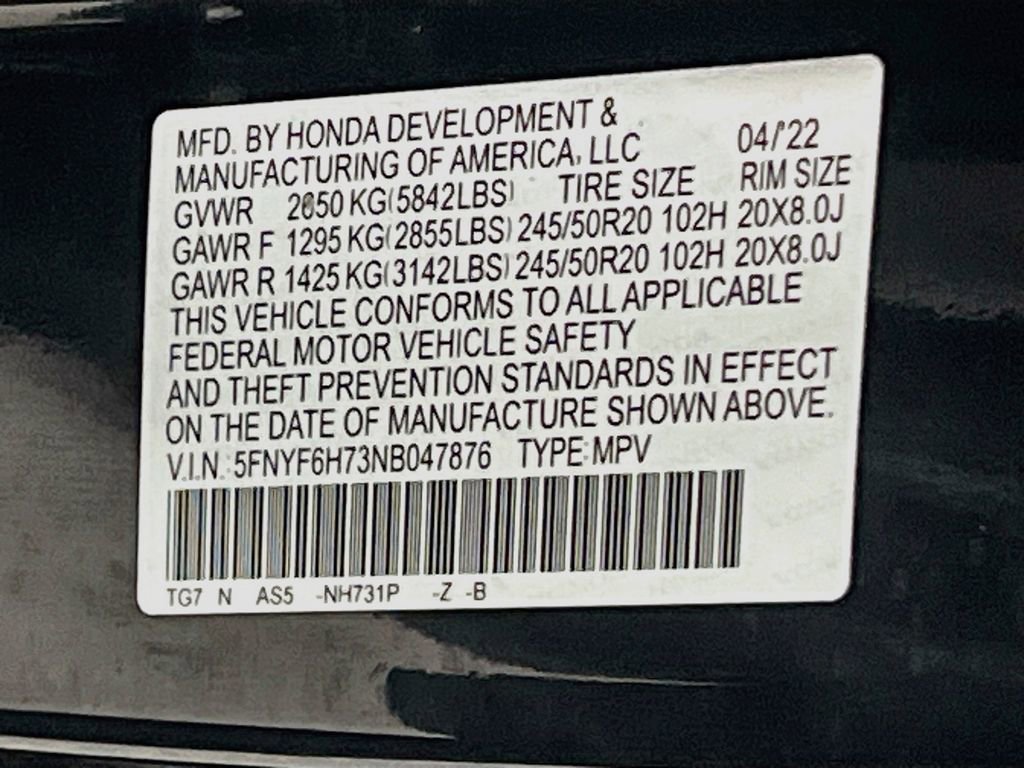 2022 Honda Pilot Black Edition