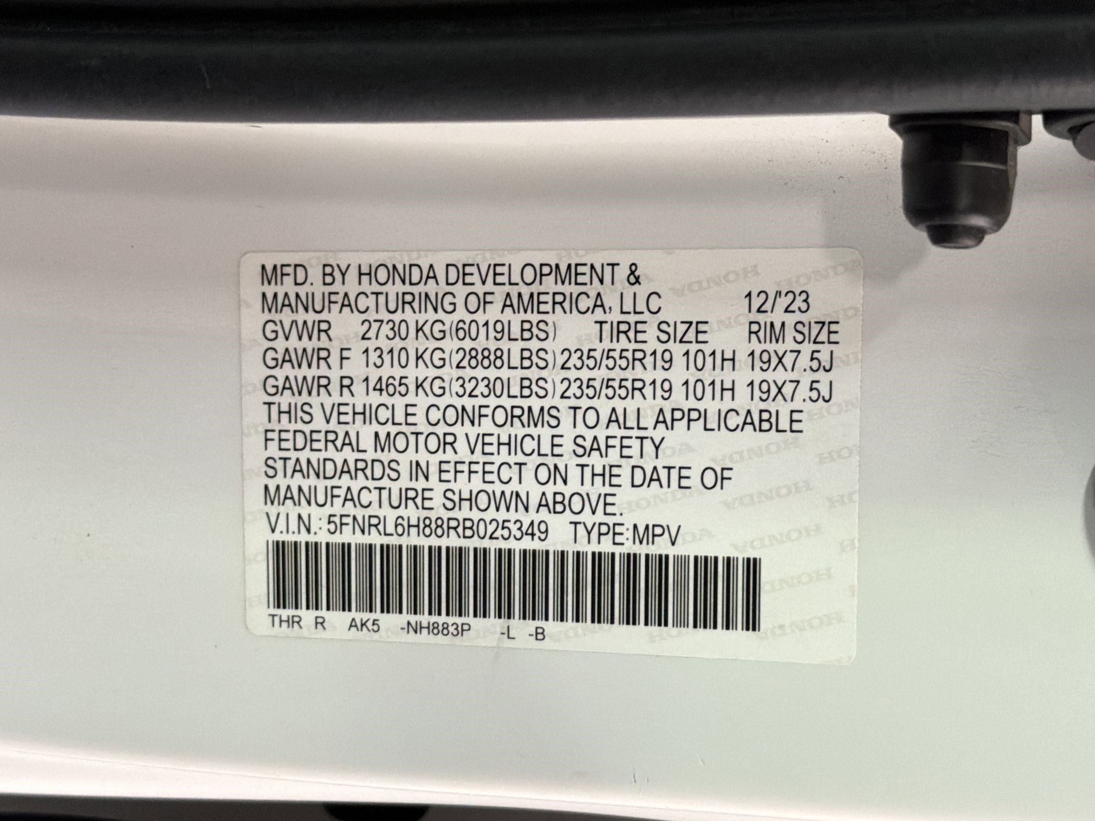 2024 Honda Odyssey Touring