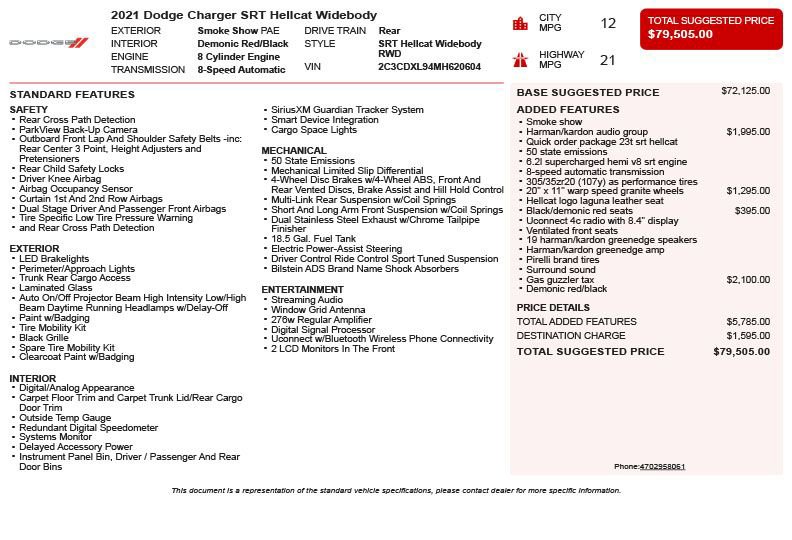 2021 Dodge Charger SRT Hellcat