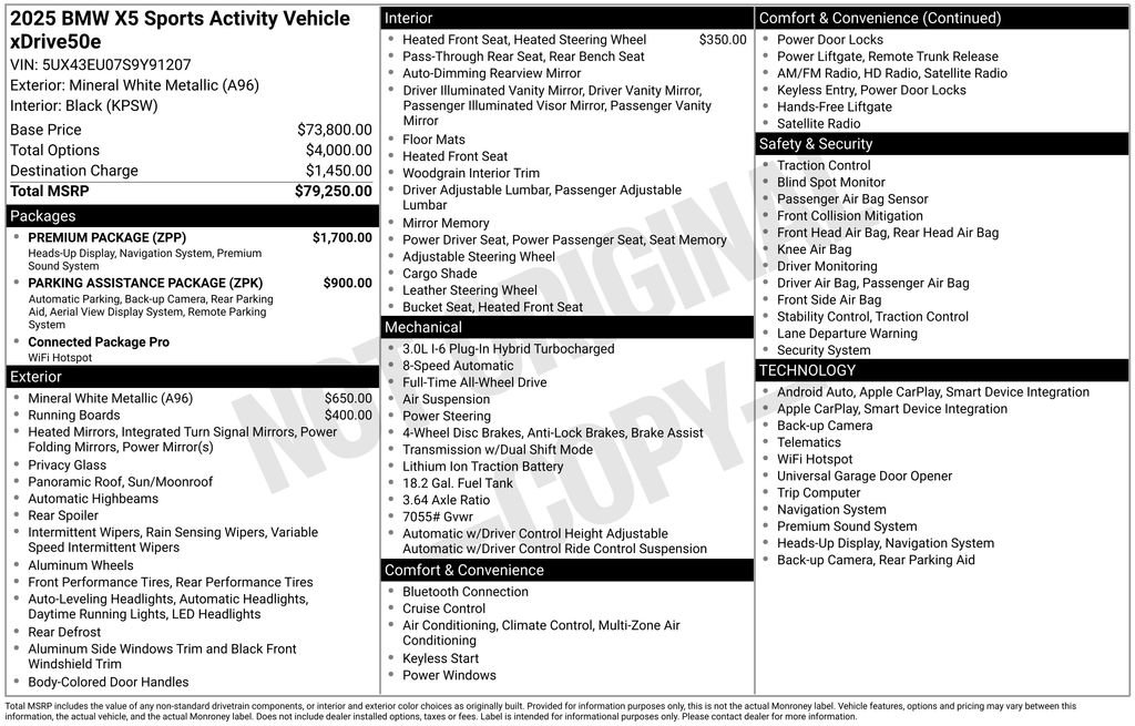 2025 BMW X5 xDrive50e