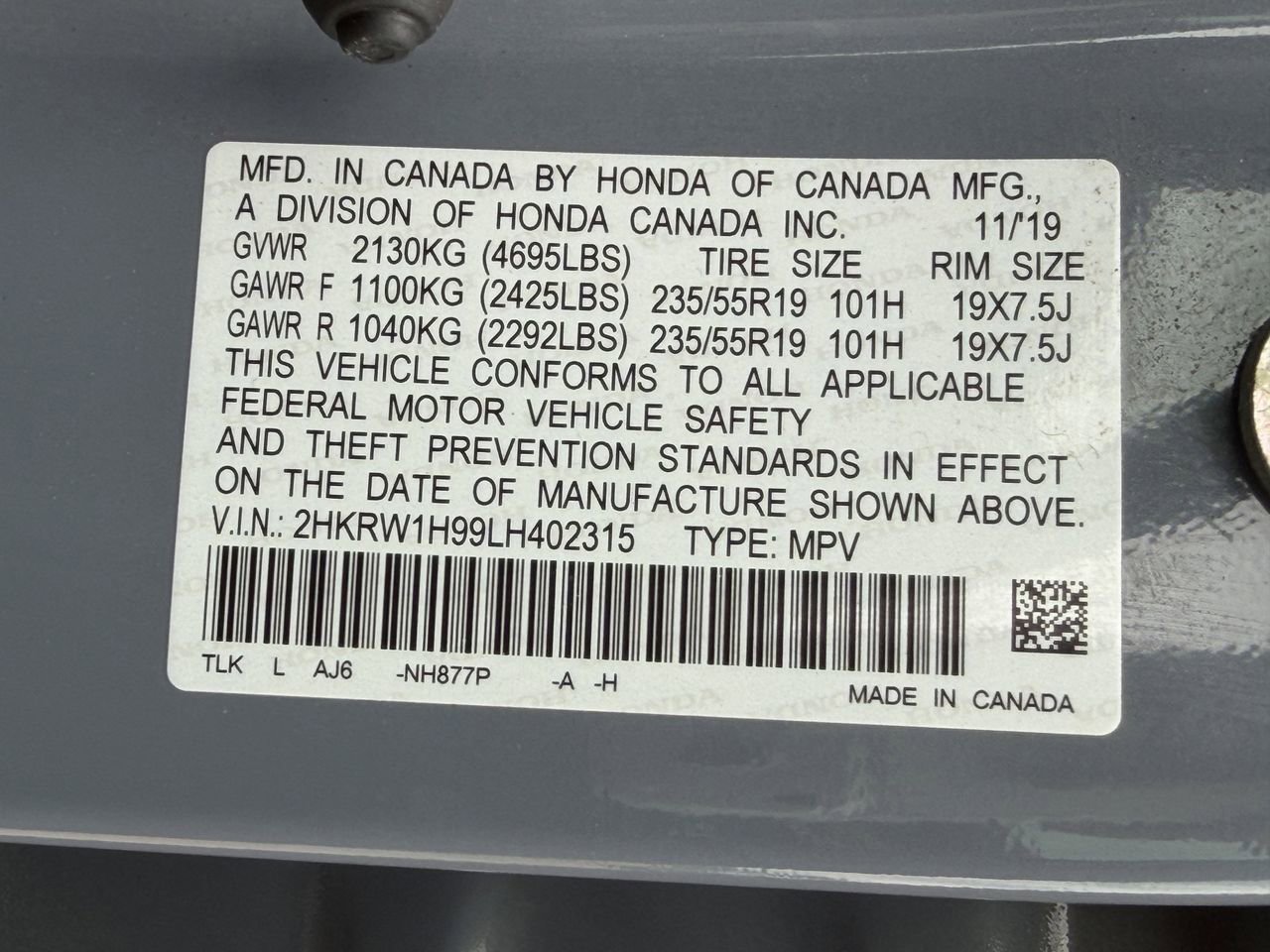 2020 Honda CR-V Touring