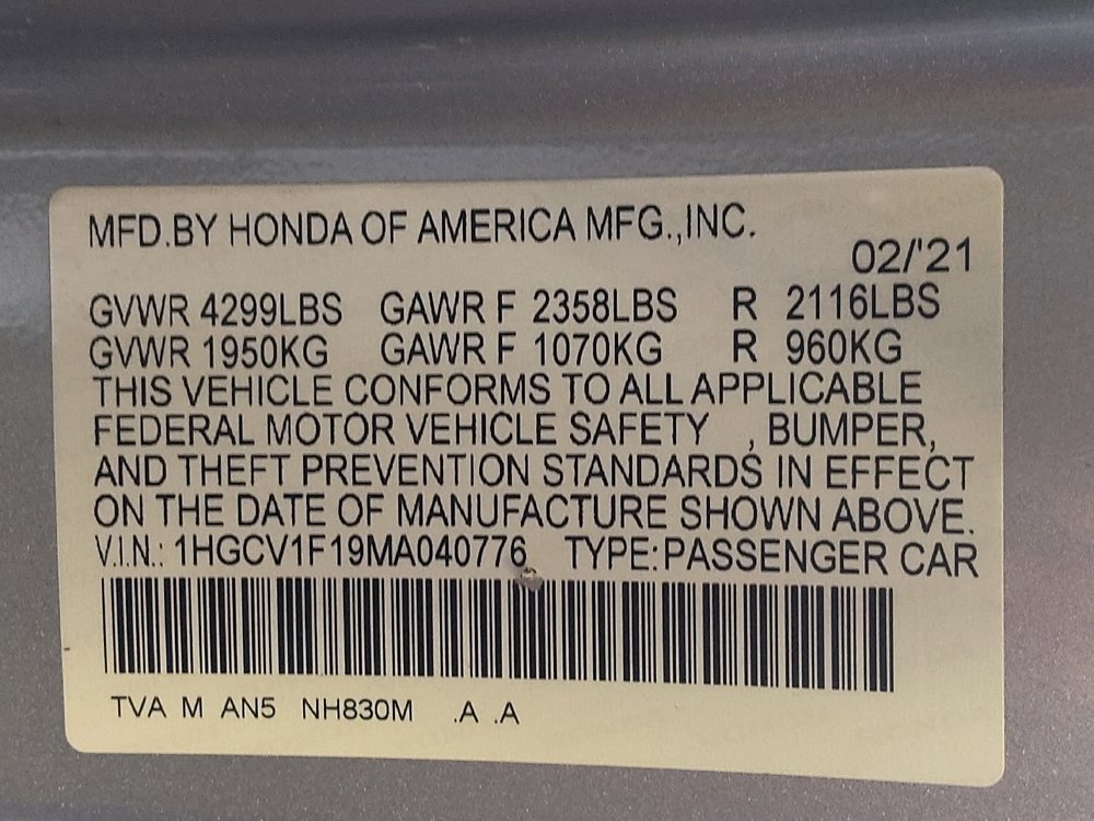 2021 Honda Accord LX