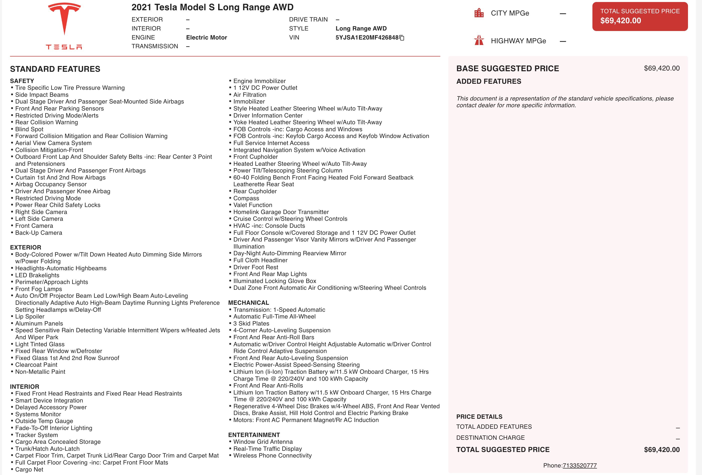 2021 Tesla Model S Long Range