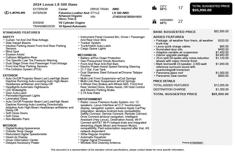 2024 Lexus LS 500 AWD
