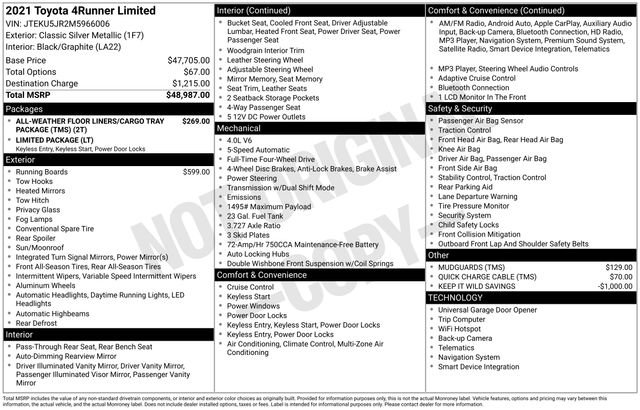 2021 Toyota 4Runner Limited