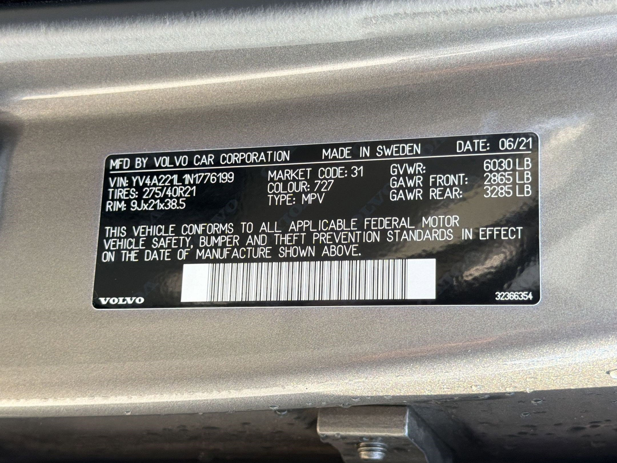 2022 Volvo Xc90 T6 Inscription