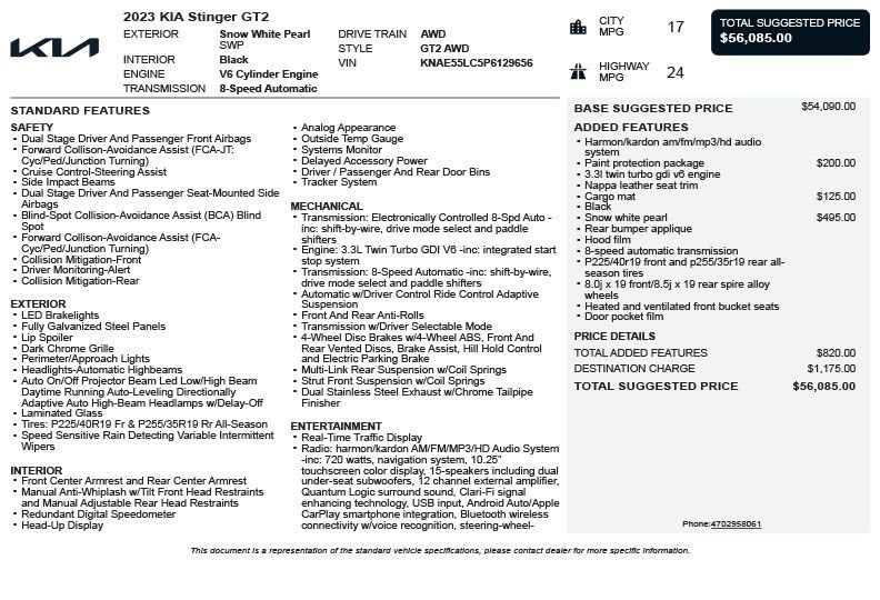 2023 Kia Stinger GT2