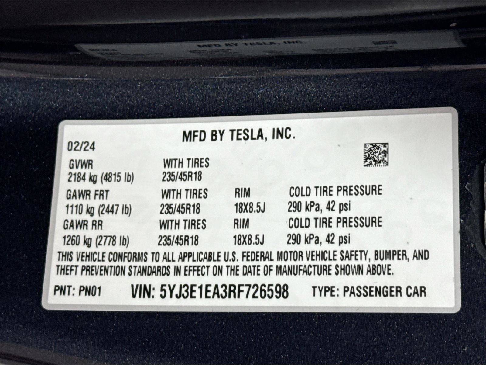 2024 Tesla Model 3 Long Range