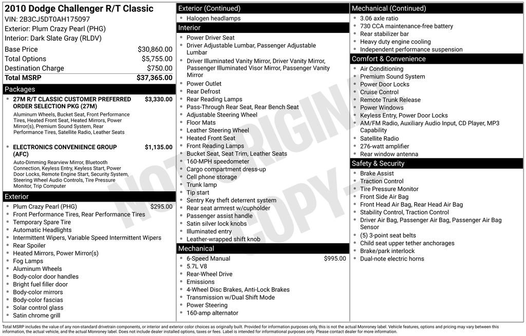 2010 Dodge Challenger R/T