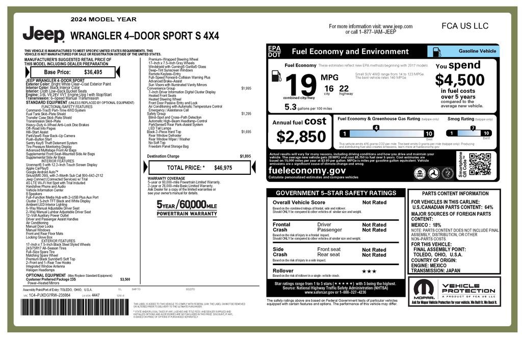 2024 Jeep Wrangler Sport S