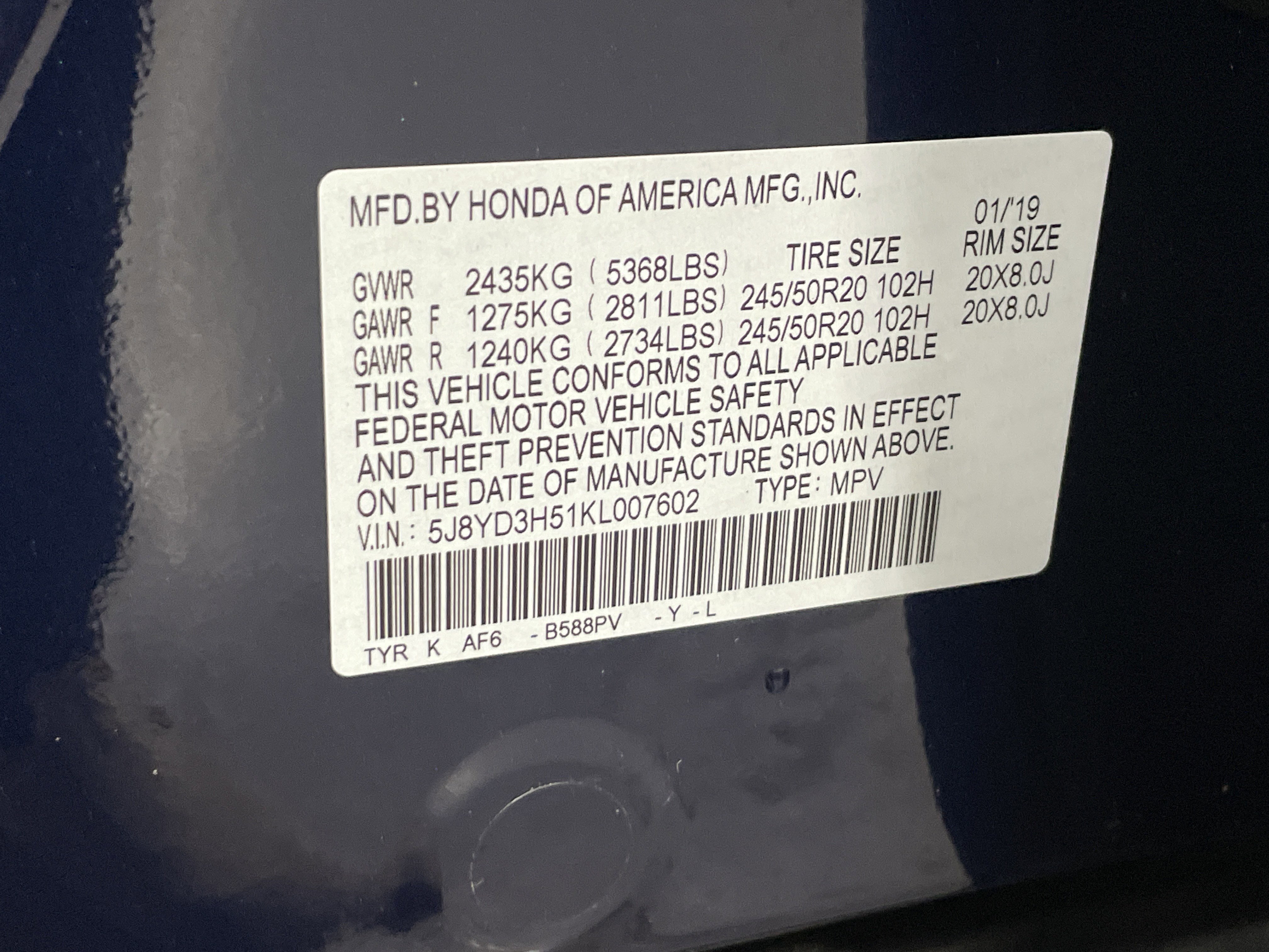 2019 Acura MDX FWD w/ Technology Package