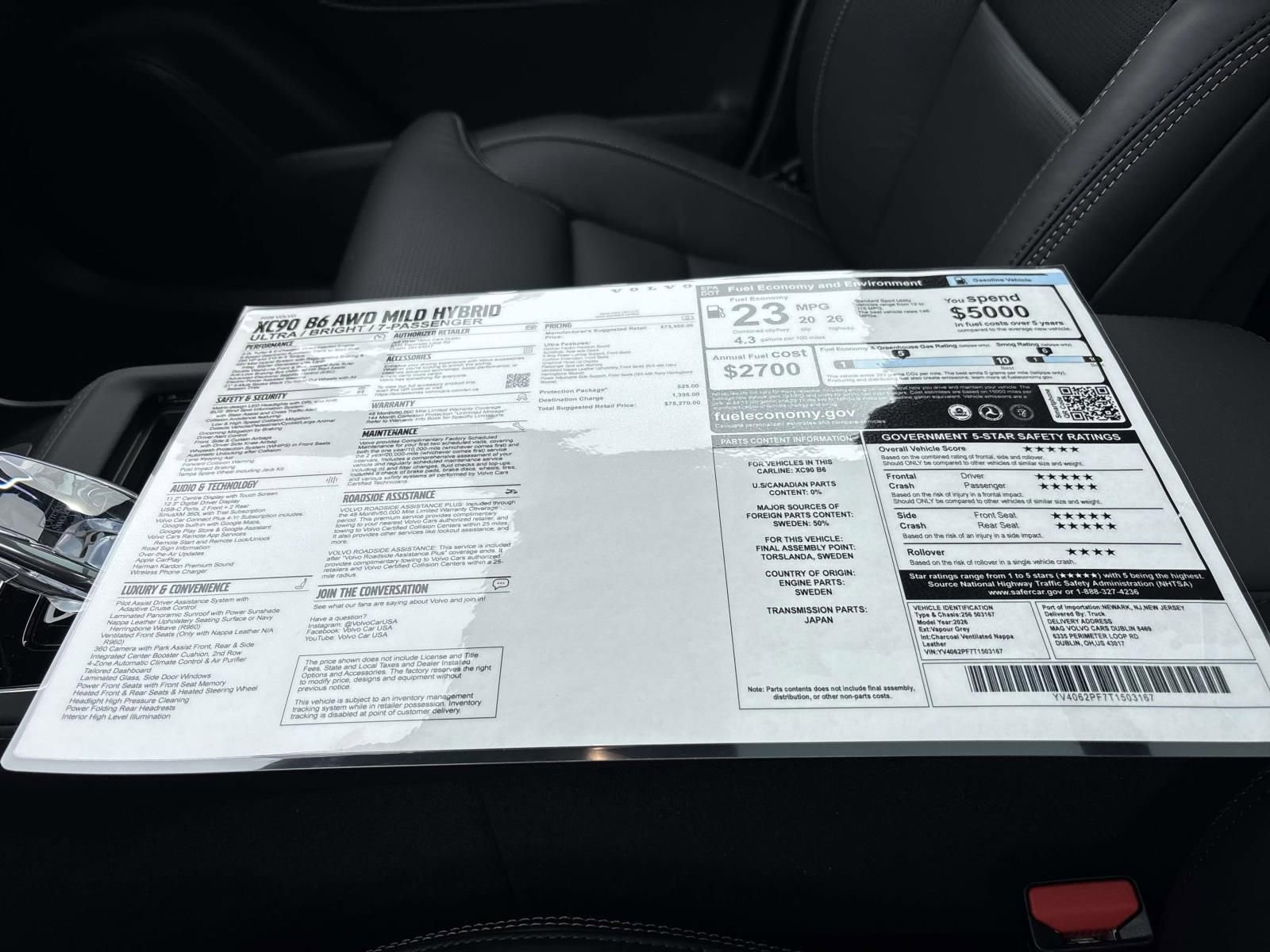 2026 Volvo Xc90 B6 Ultra