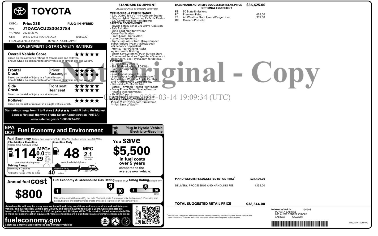 2025 Toyota Prius Plug-In Hybrid XSE