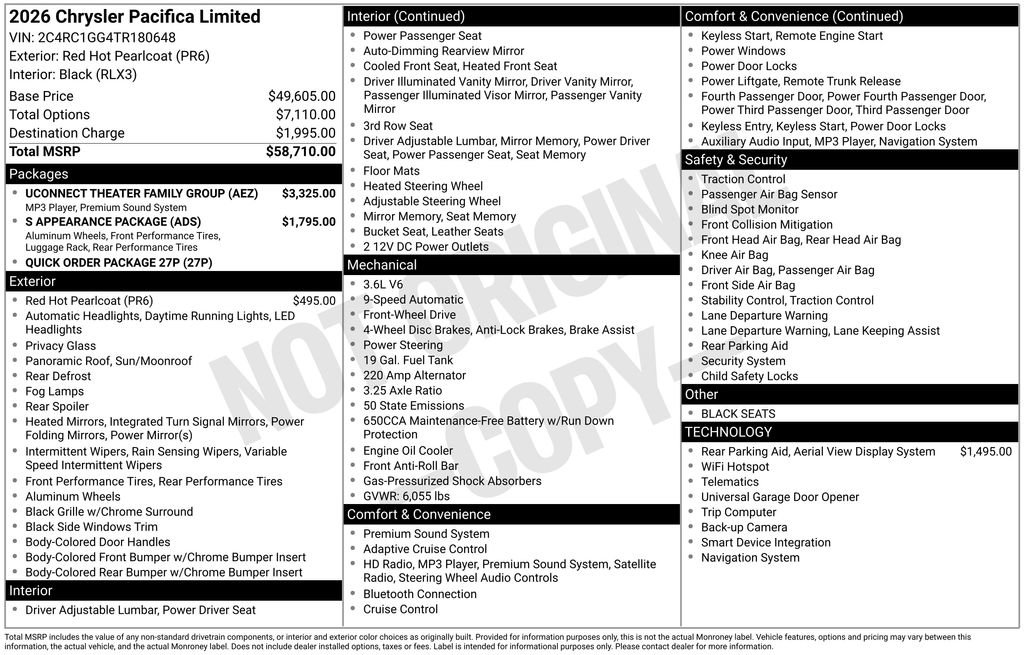 2026 Chrysler Pacifica Limited