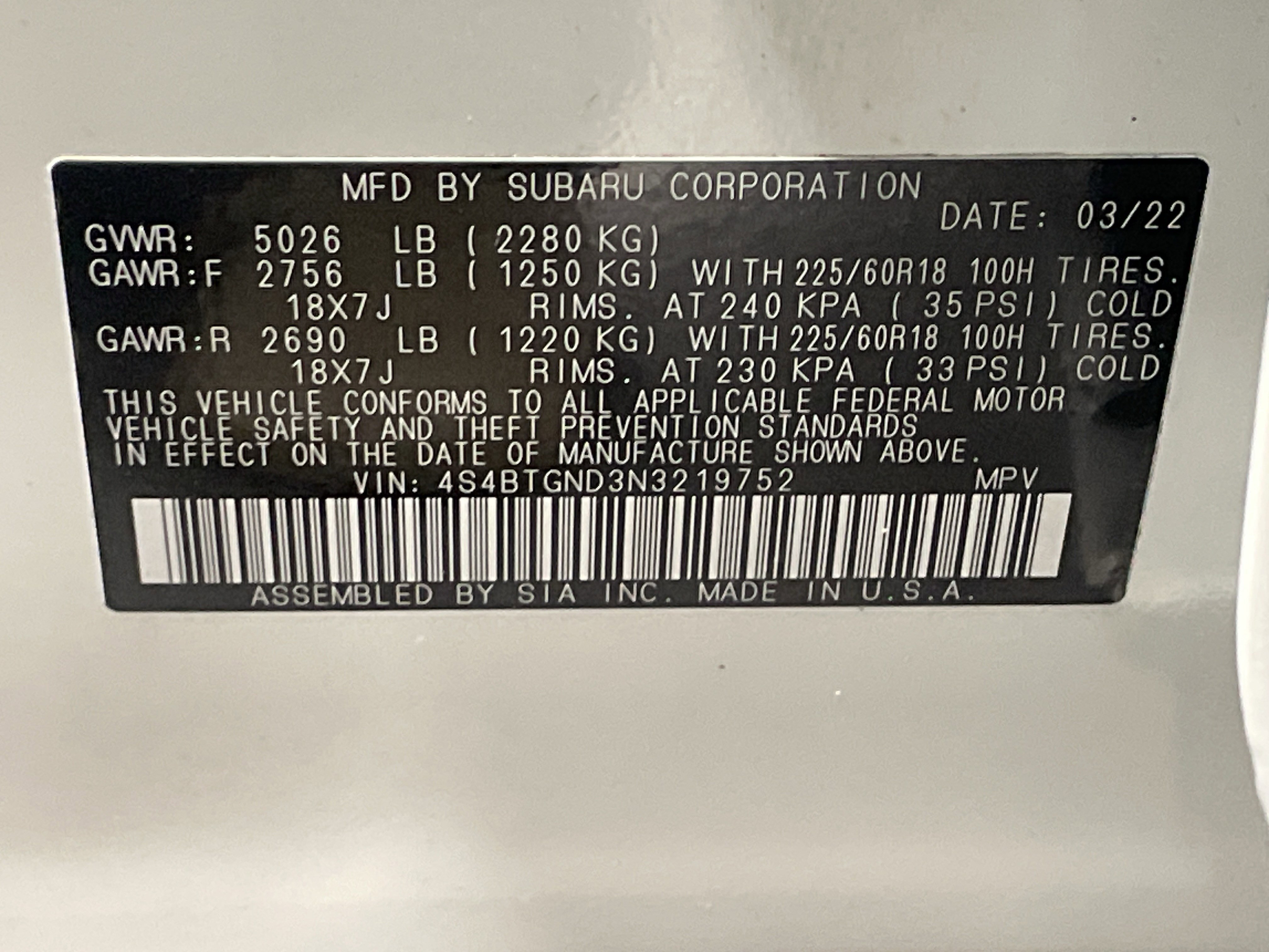 2022 Subaru Outback Limited XT