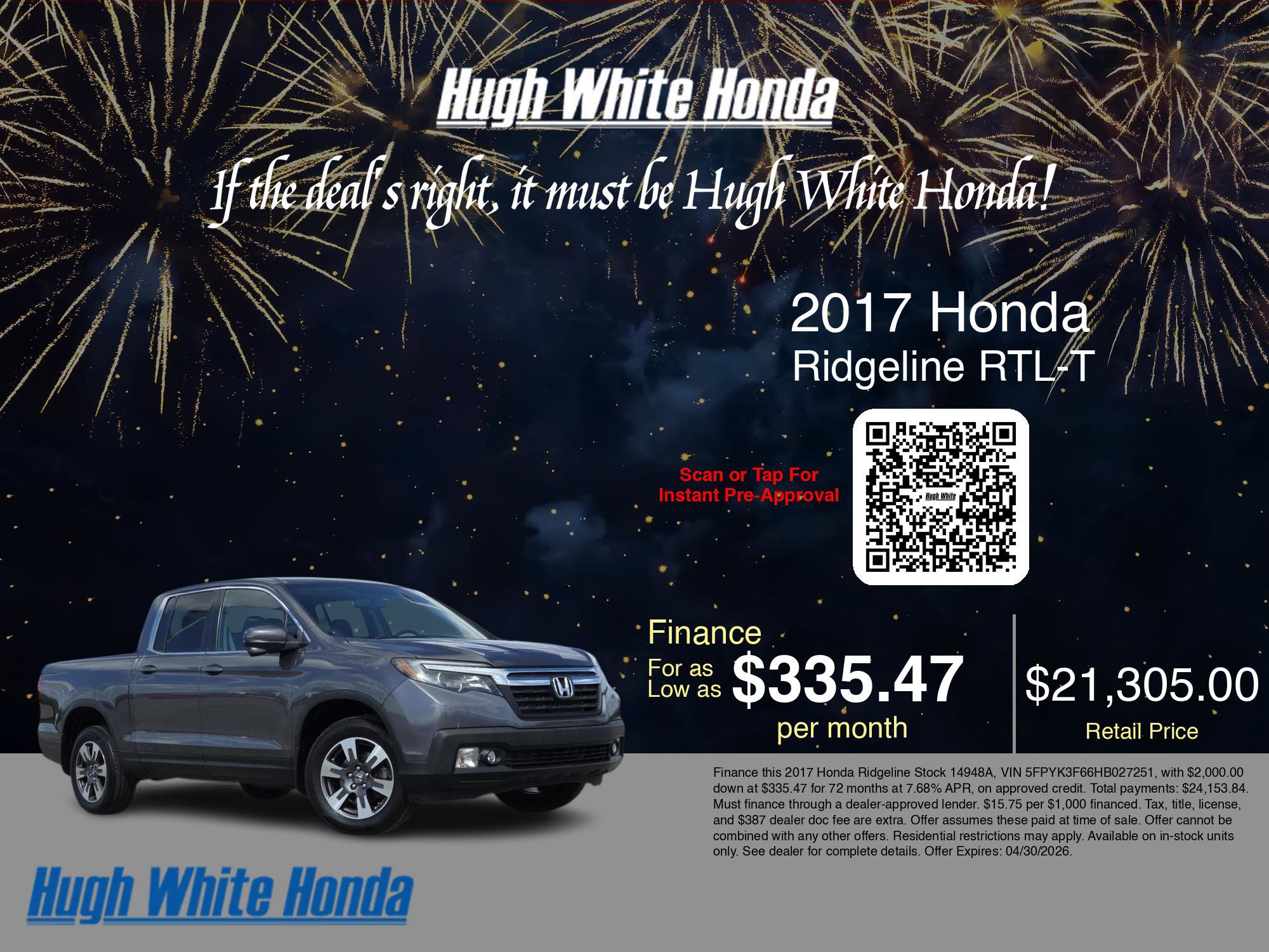 2017 Honda Ridgeline RTL-T