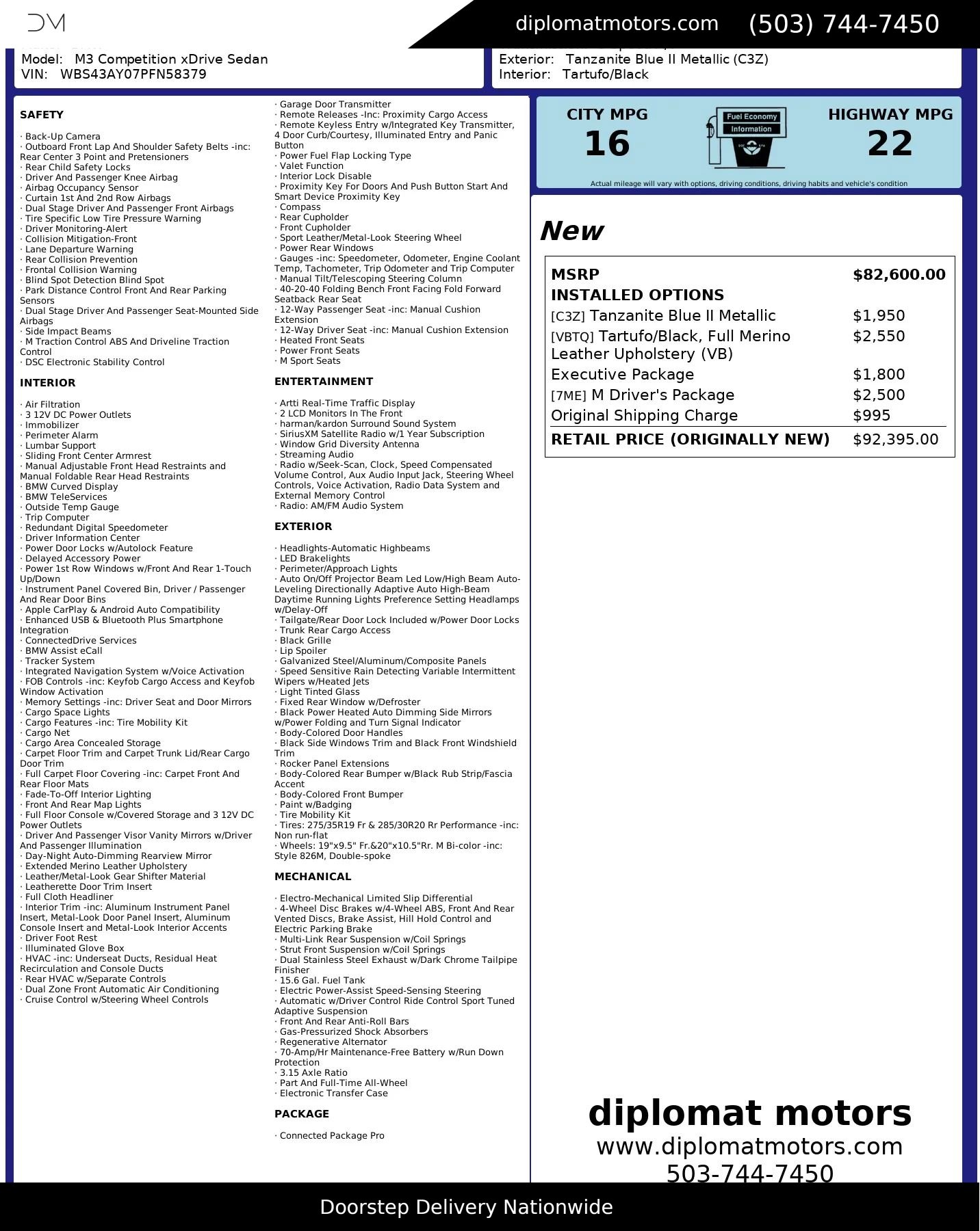 2023 BMW M3 Competition