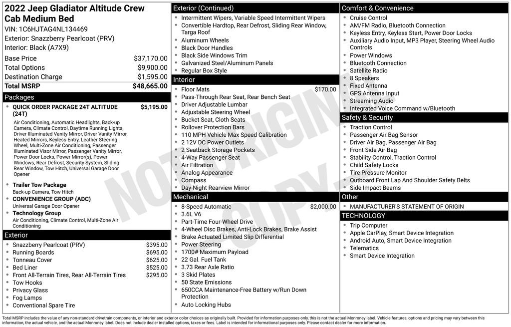 2022 Jeep Gladiator Sport