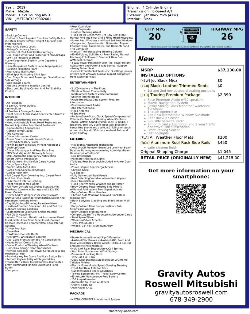 2019 MAZDA Cx-9 Touring