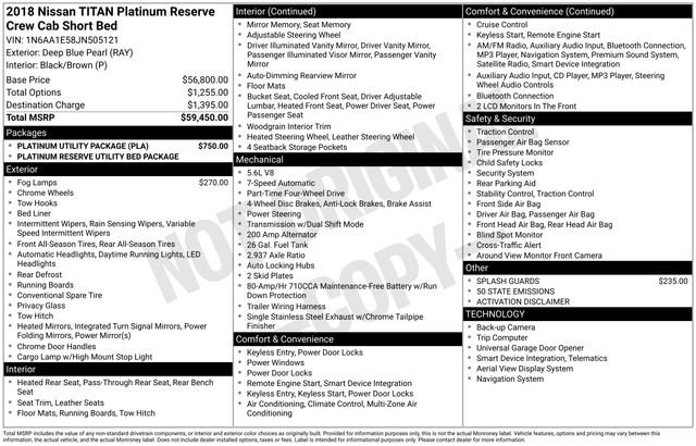 2018 Nissan Titan Platinum Reserve