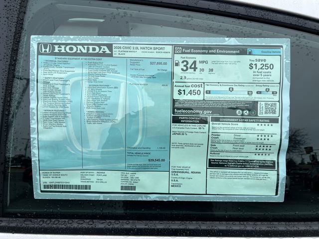 2026 Honda Civic Sport