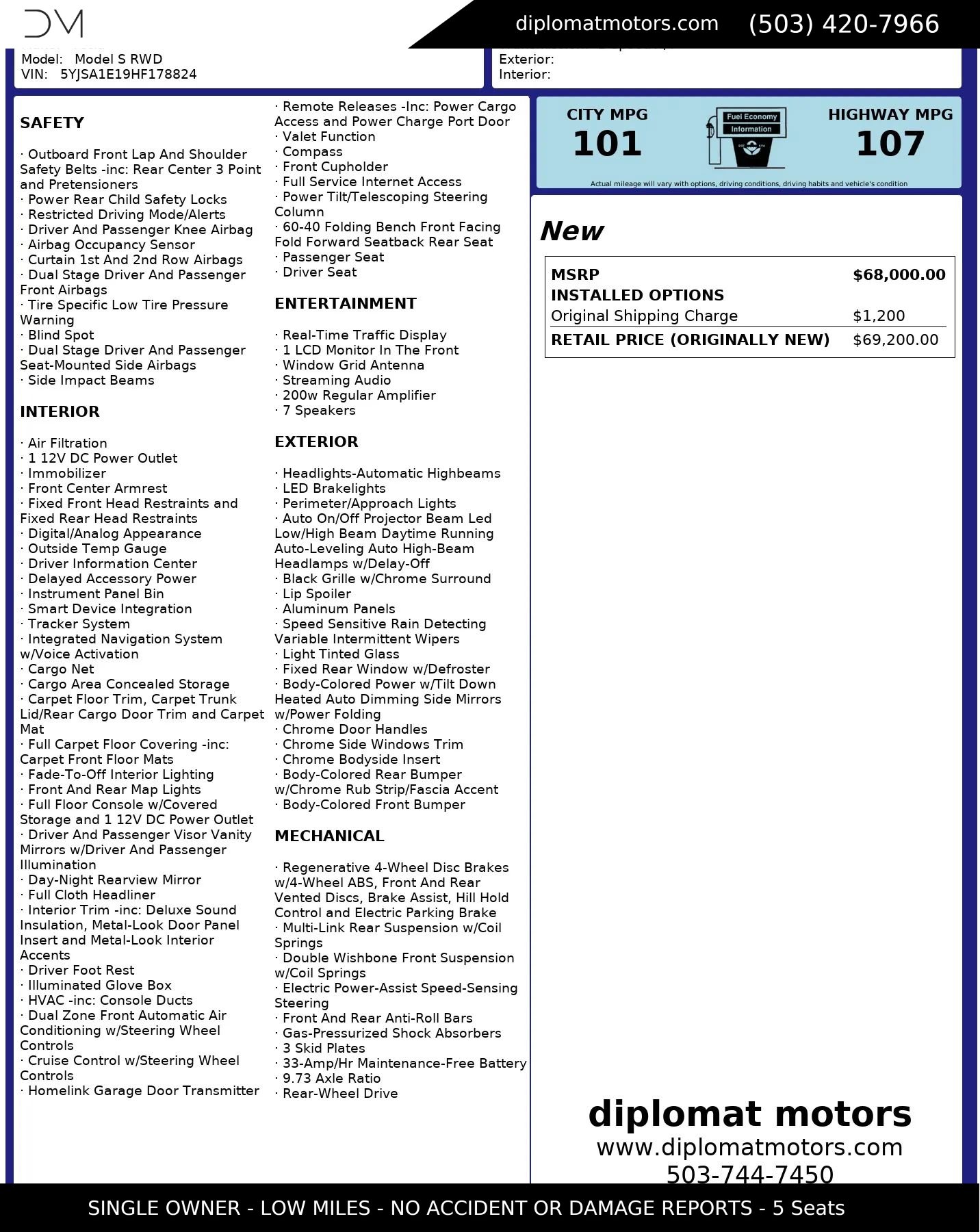 2017 Tesla Model S 75