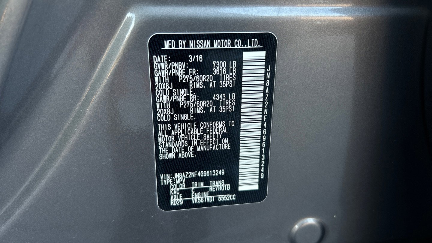 2016 INFINITI Qx80 2WD