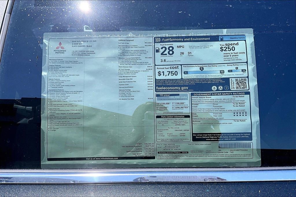 2026 Mitsubishi Outlander FWD