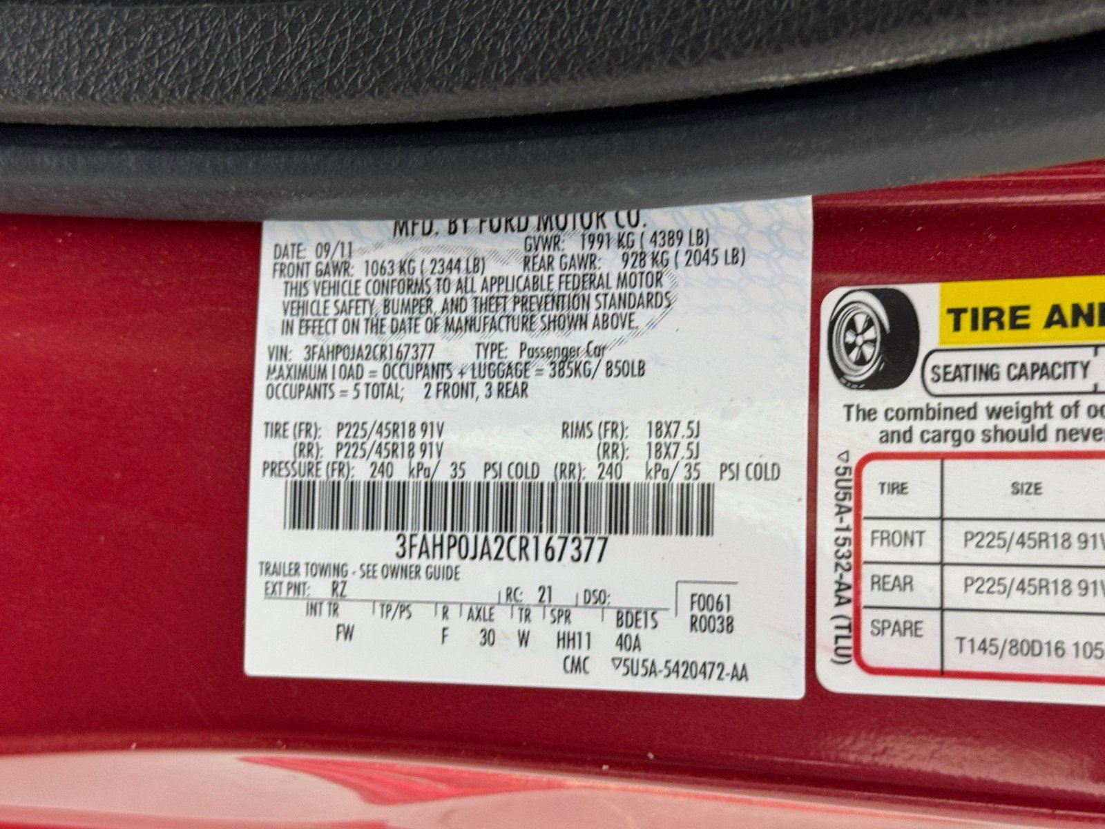 2012 Ford Fusion SEL