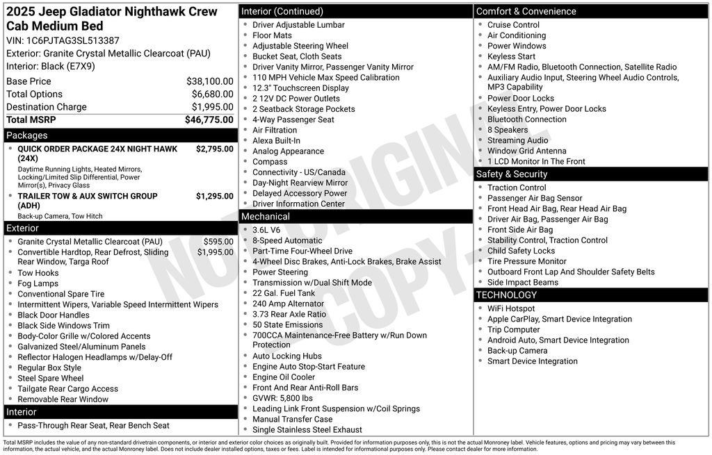 2025 Jeep Gladiator Sport