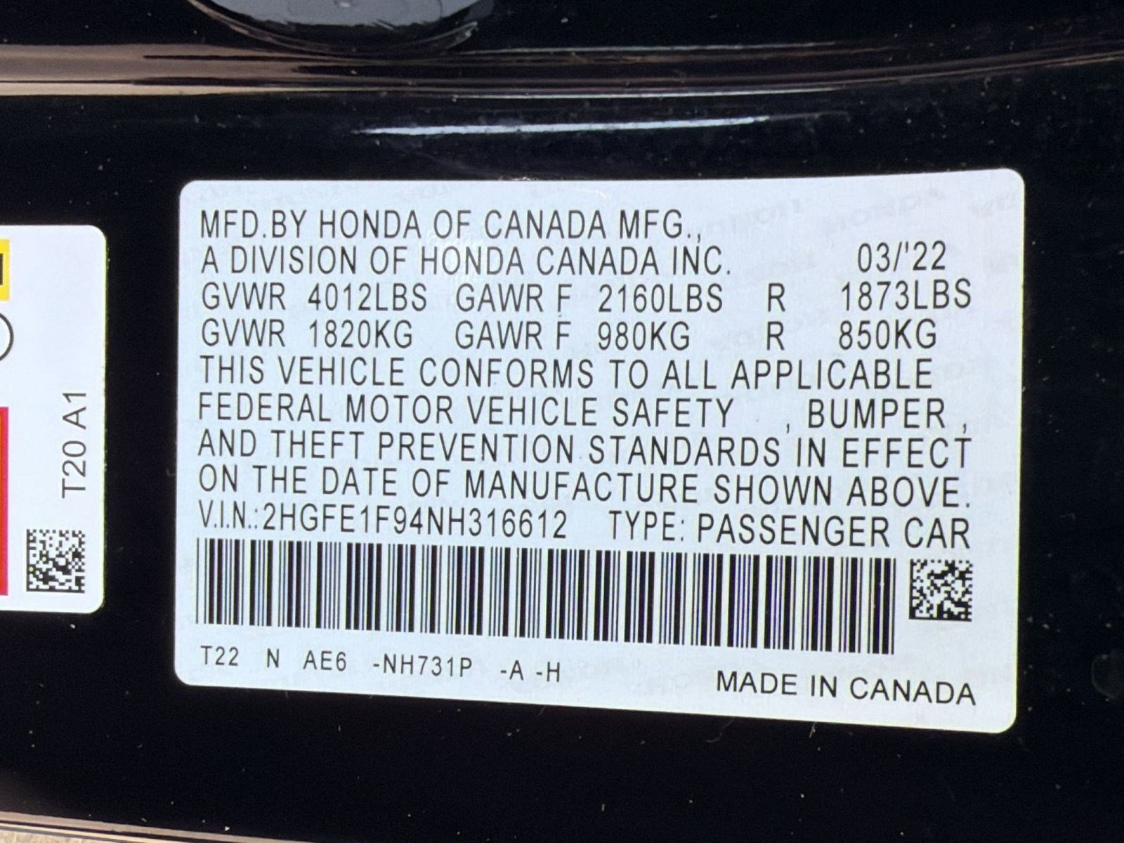 2022 Honda Civic Touring