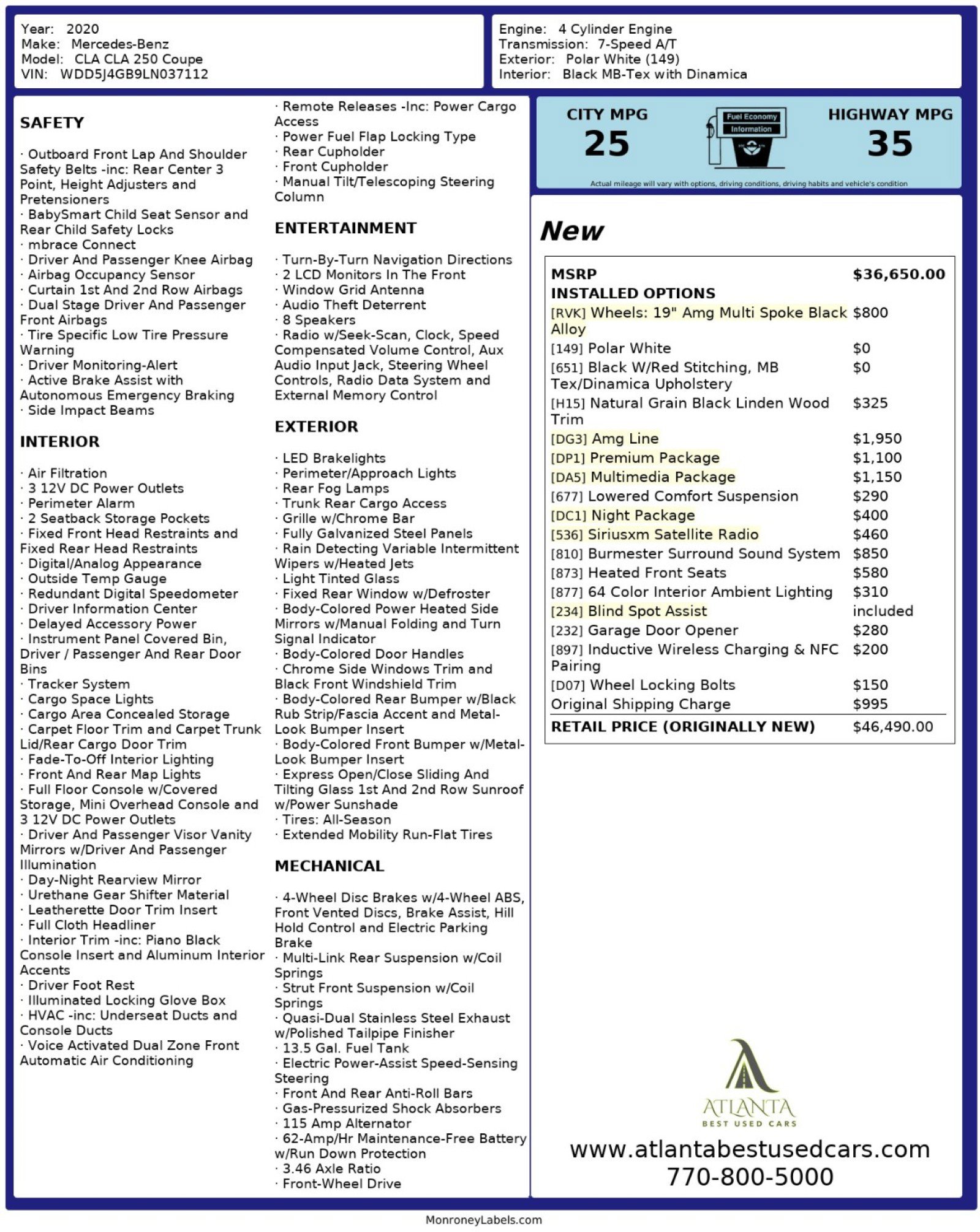 2020 Mercedes-Benz CLA 250