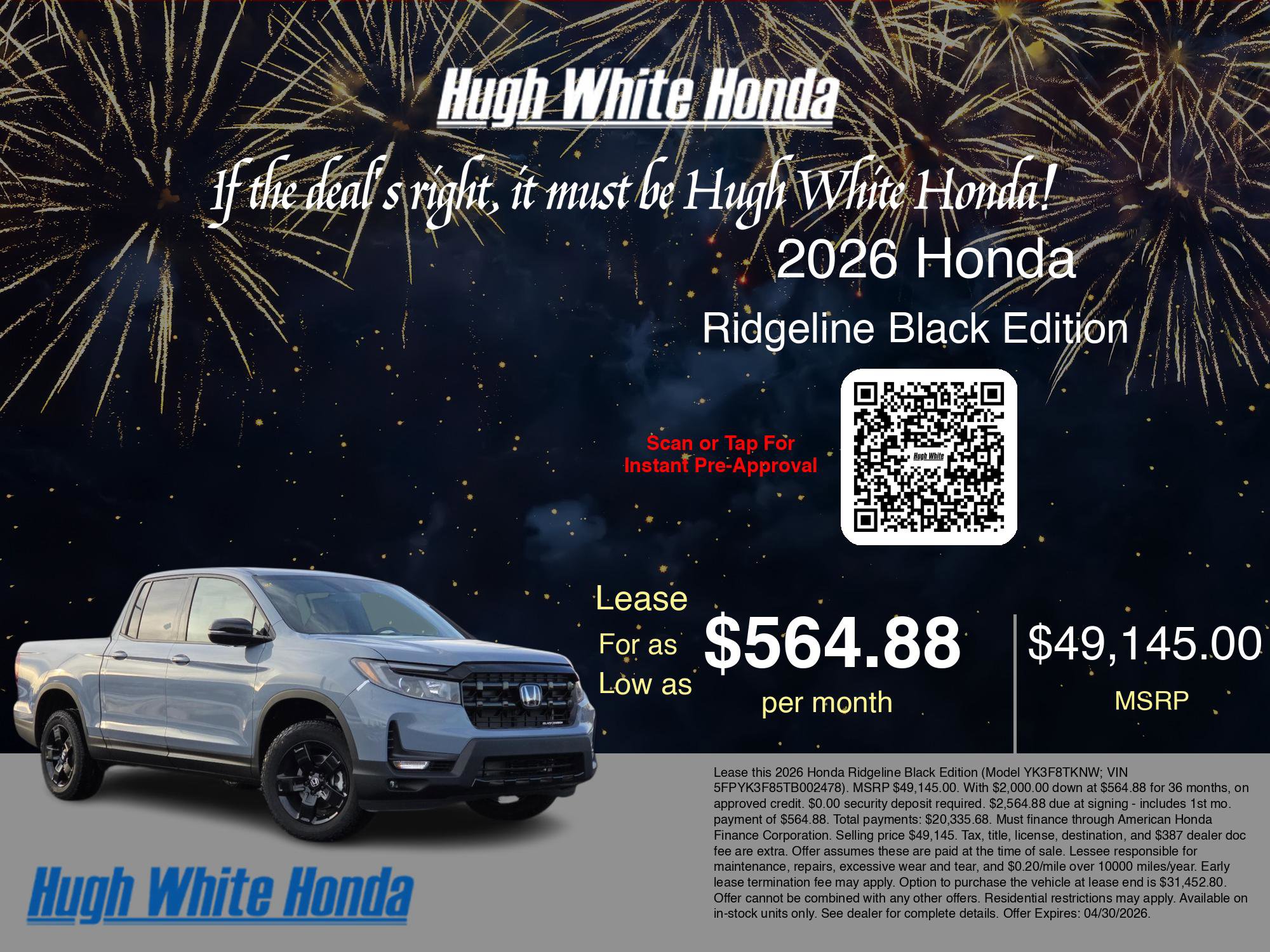 2026 Honda Ridgeline Black Edition