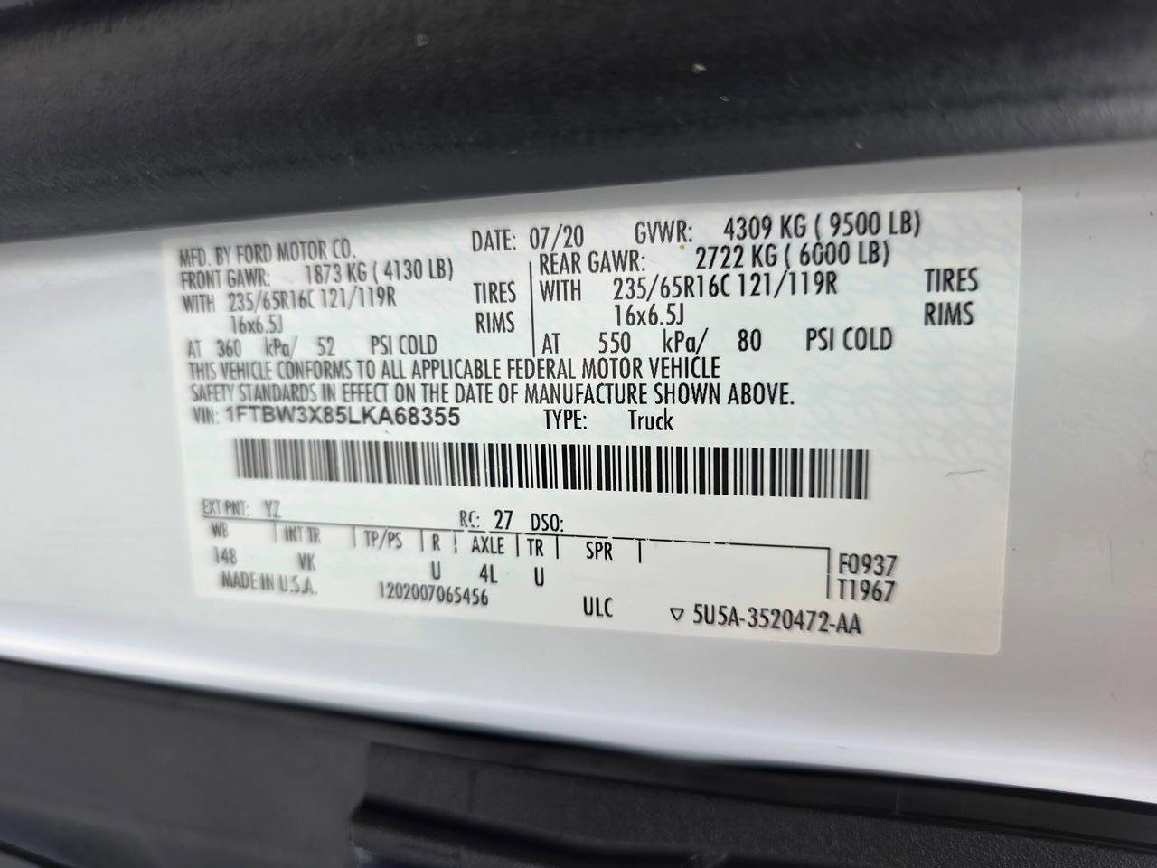 2020 Ford Transit 350 148" High Roof Extended