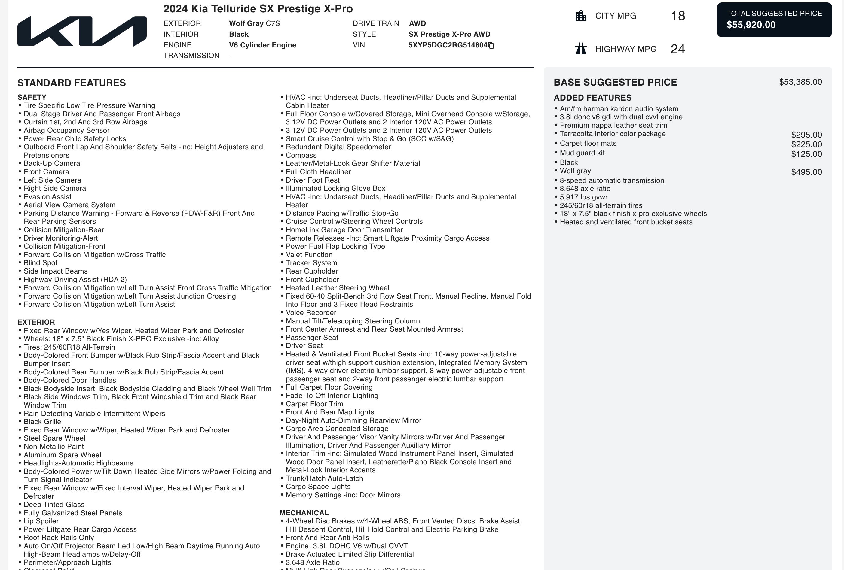 2024 Kia Telluride SX Prestige X-Pro