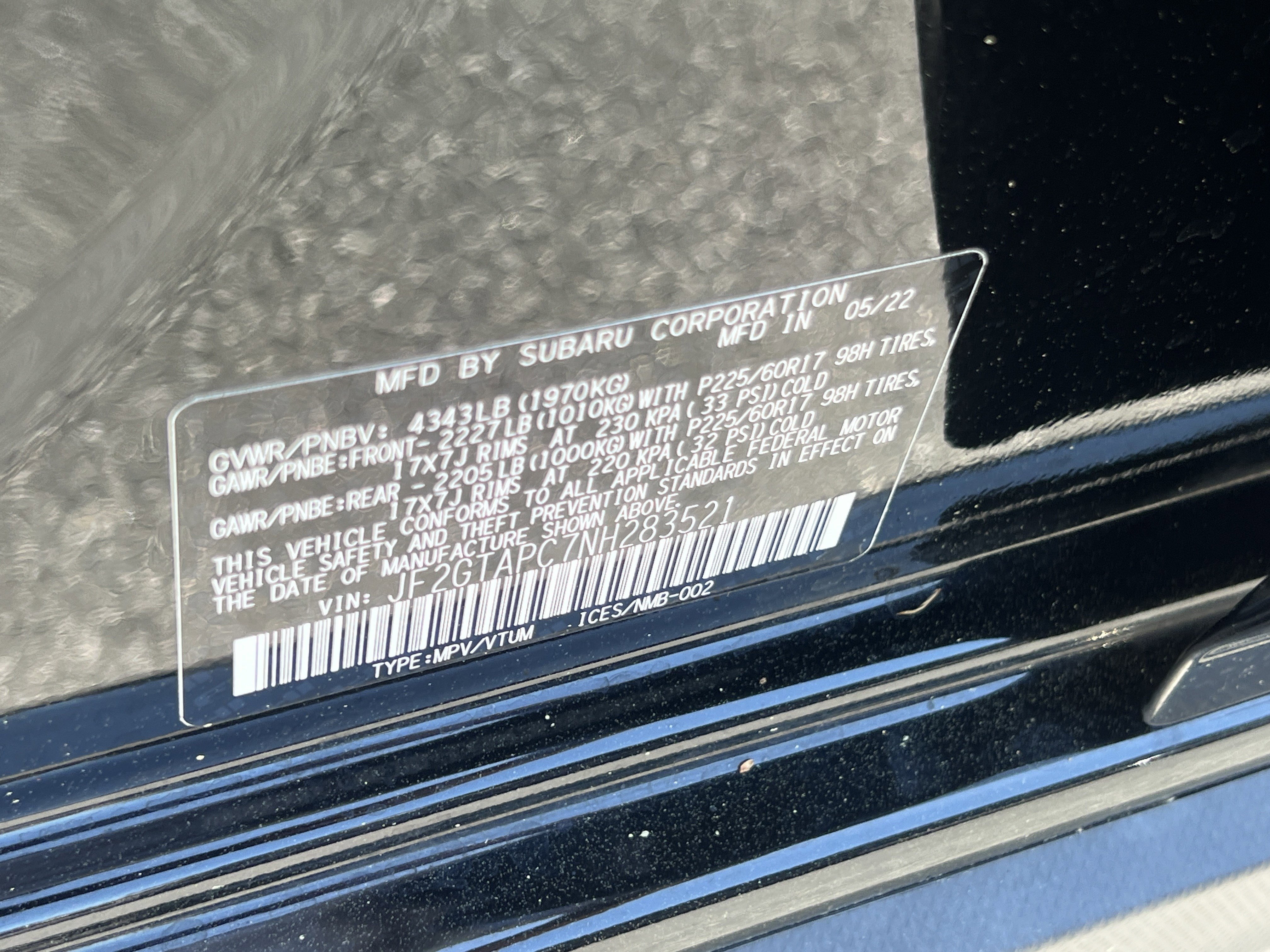 2022 Subaru Crosstrek 2.0i Premium