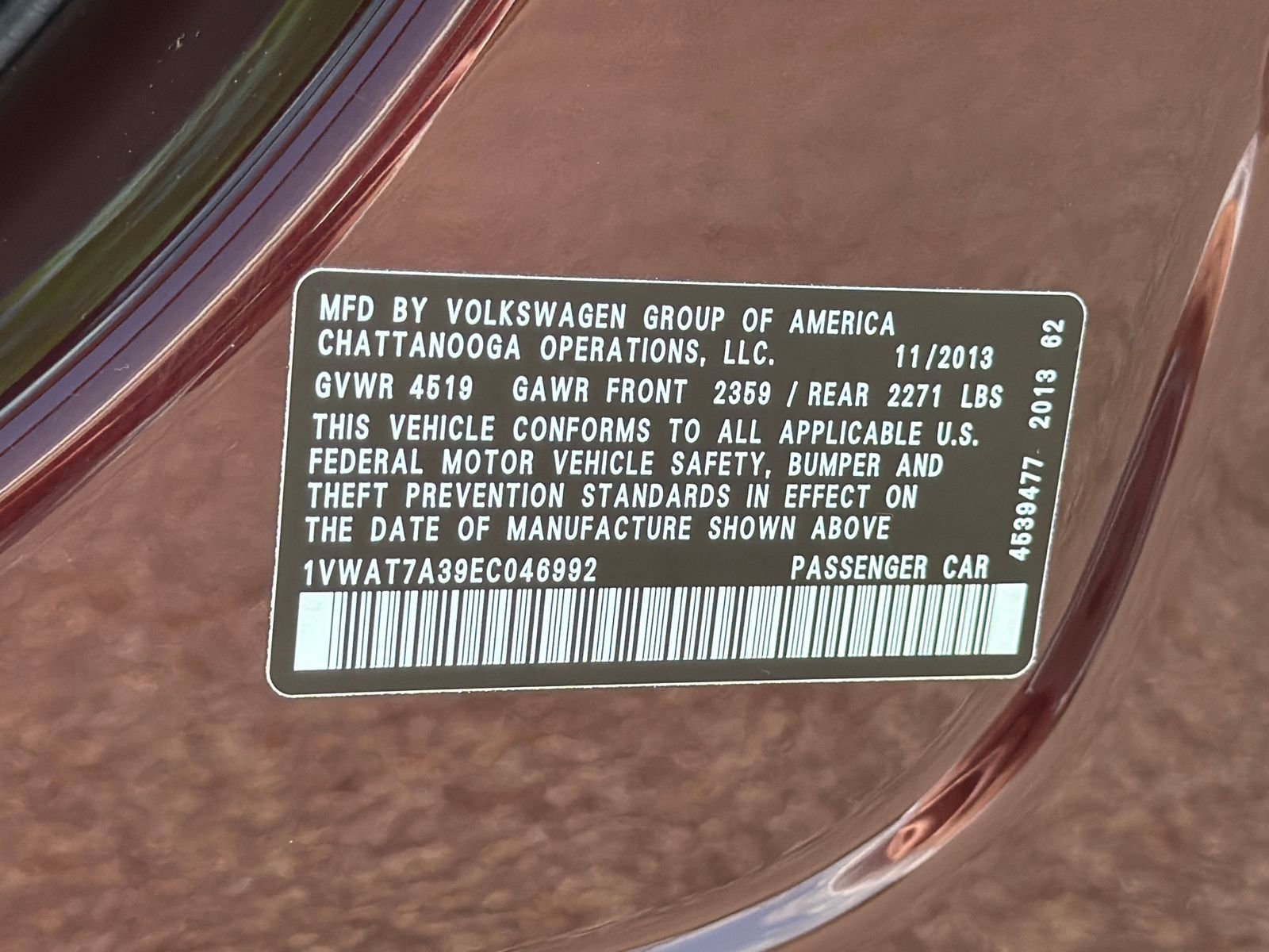 2014 Volkswagen Passat 1.8T Wolfsburg Edition