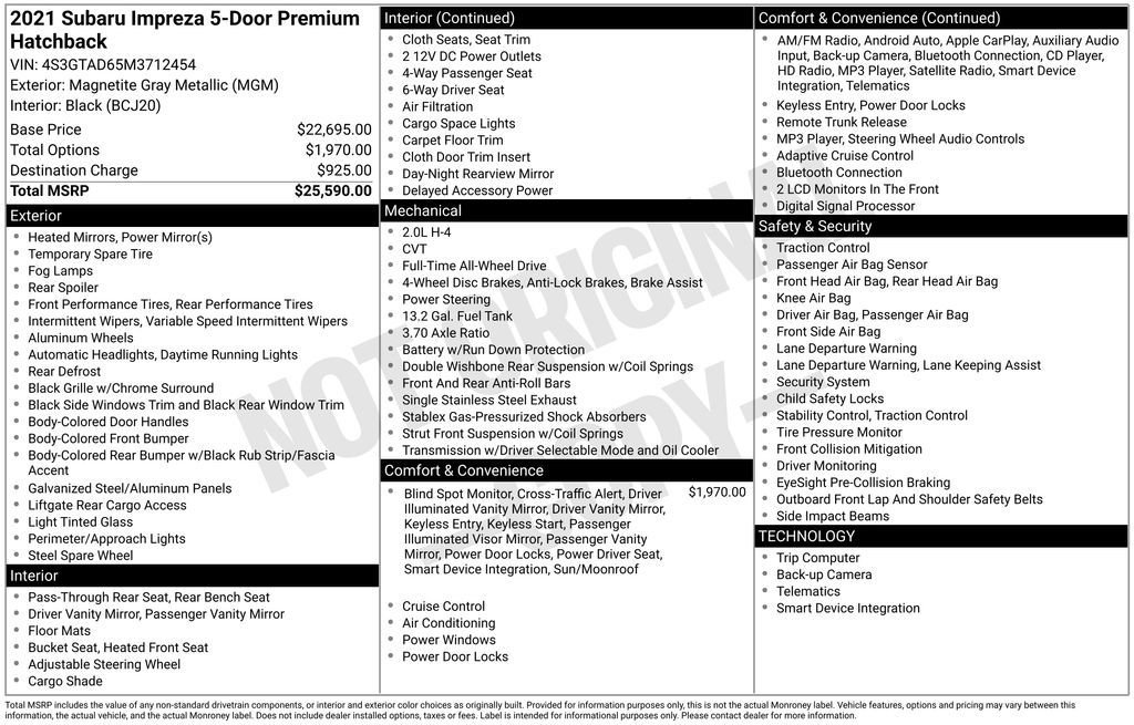 2021 Subaru Impreza Premium