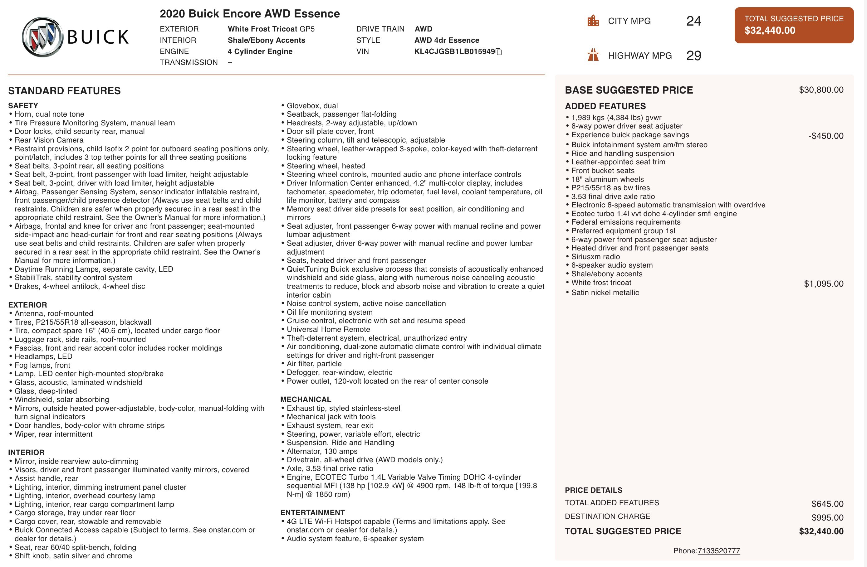 2020 Buick Encore Essence